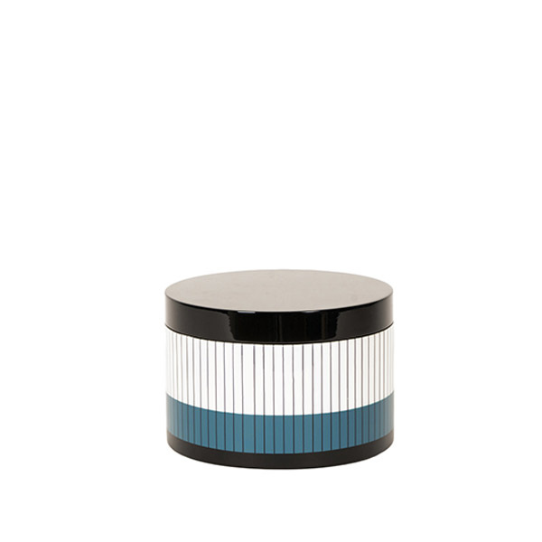 Round Box Harmony, Bleu Sarah - ⌀20 x H15 cm - Lacquered - image 1