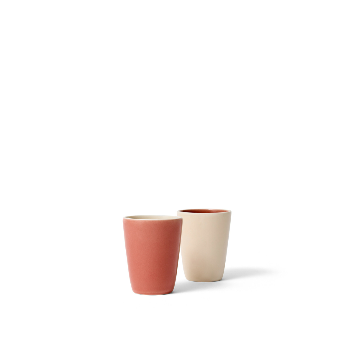 Sicilia Double Set Cups, Rosewood / Off-White - Ceramic - image 1