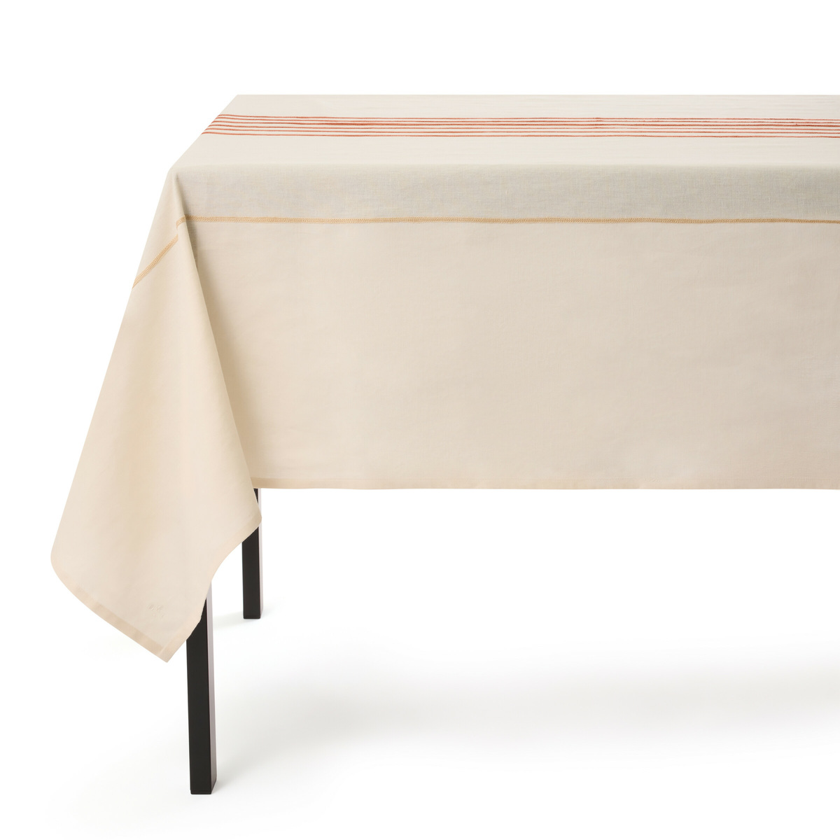 Tablecloth Echo, Ecru / Terracota - 250 x 150 cm - Linen / Cotton - image 1