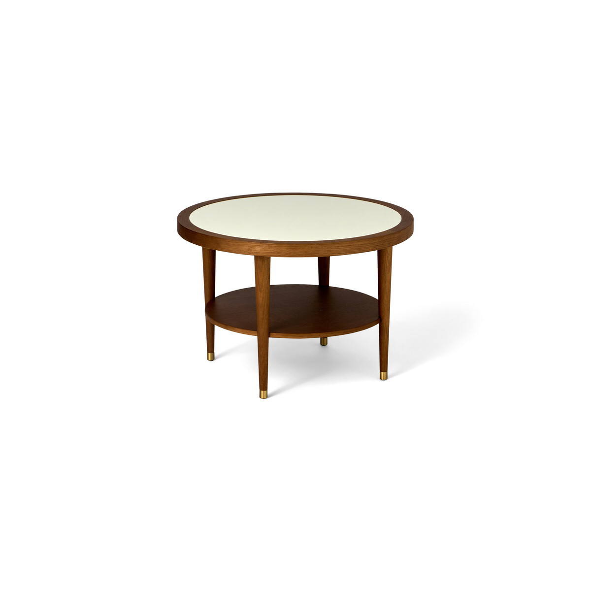 Round Coffee Table Puzzle, Off-White - ø60 x H40 cm - Oak - image 1