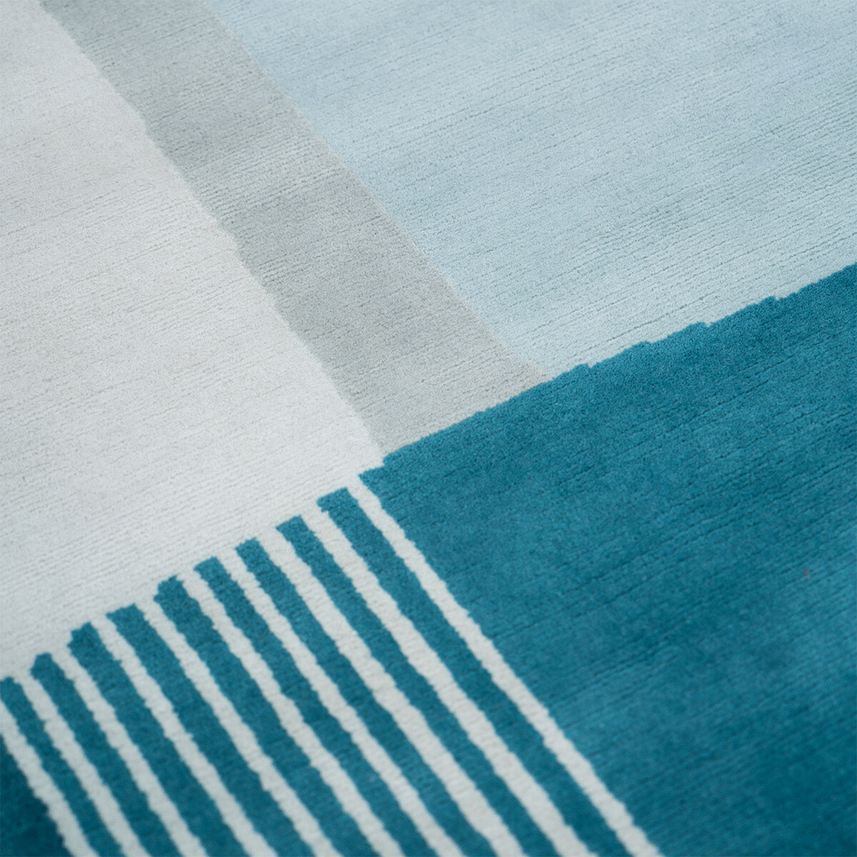 Carpet Boro, Blue - 250 x 350 cm - Wool / Cotton - image 2