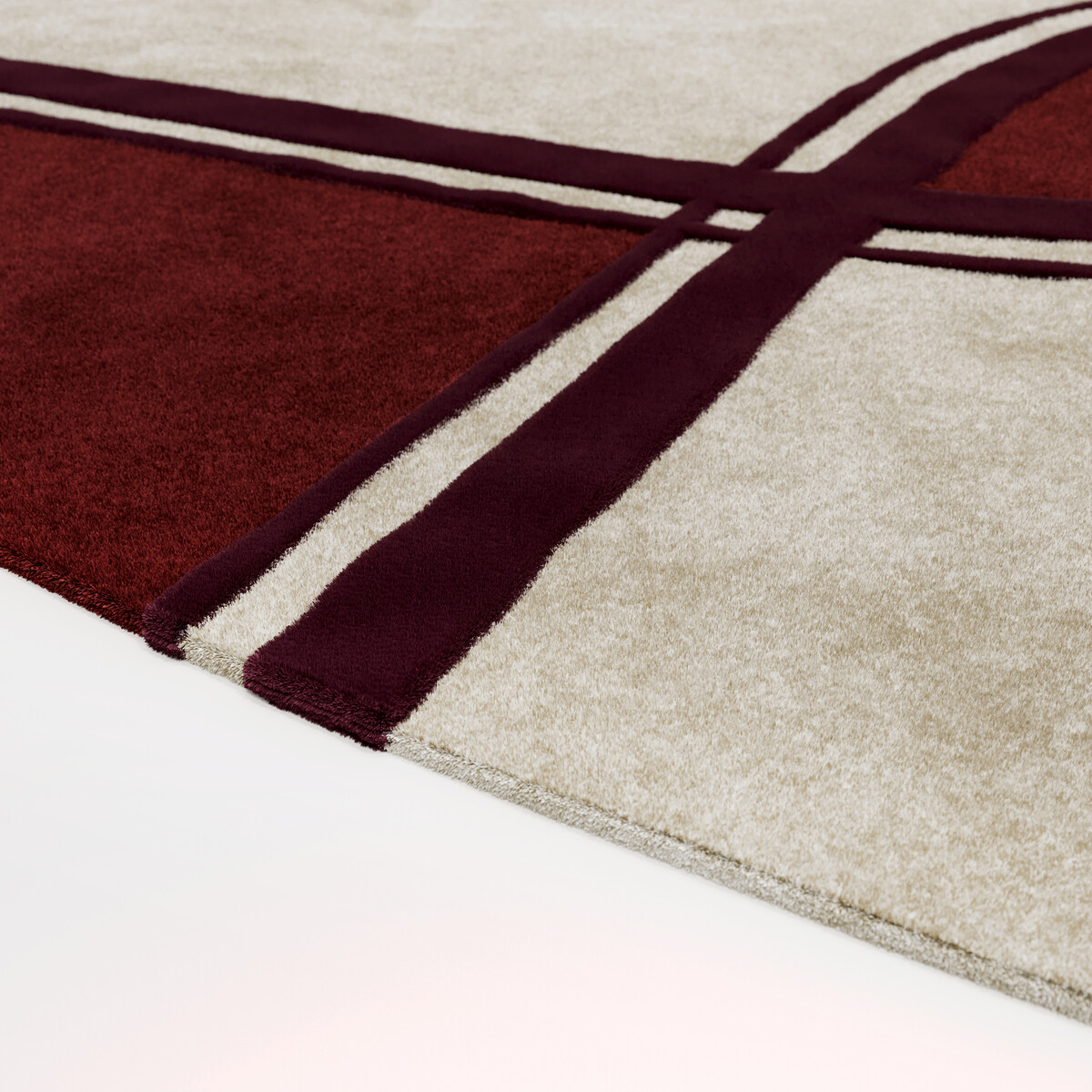 Twiggy carpet, Aubergine / Rust - L250 x H251 cm - Wool - image 2