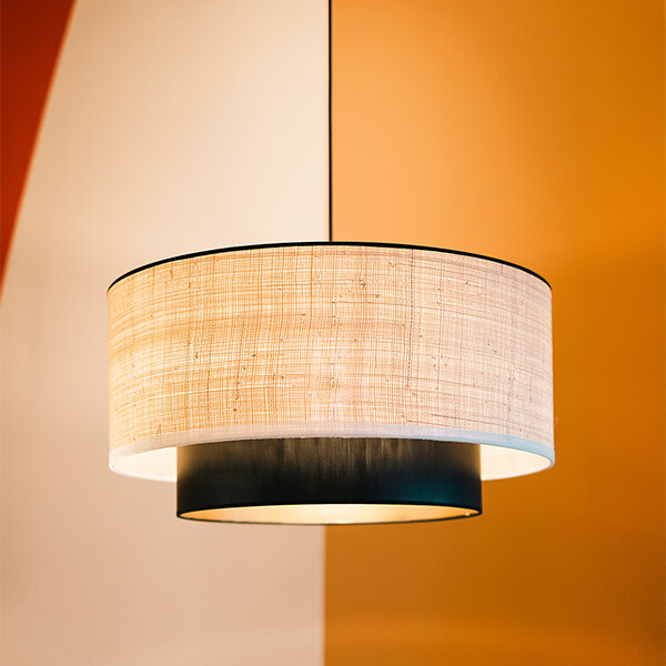 Ceiling Light Eclipse XXL, Rabane - ø24 in x H9 in - Metal / Cotton shade - image 2