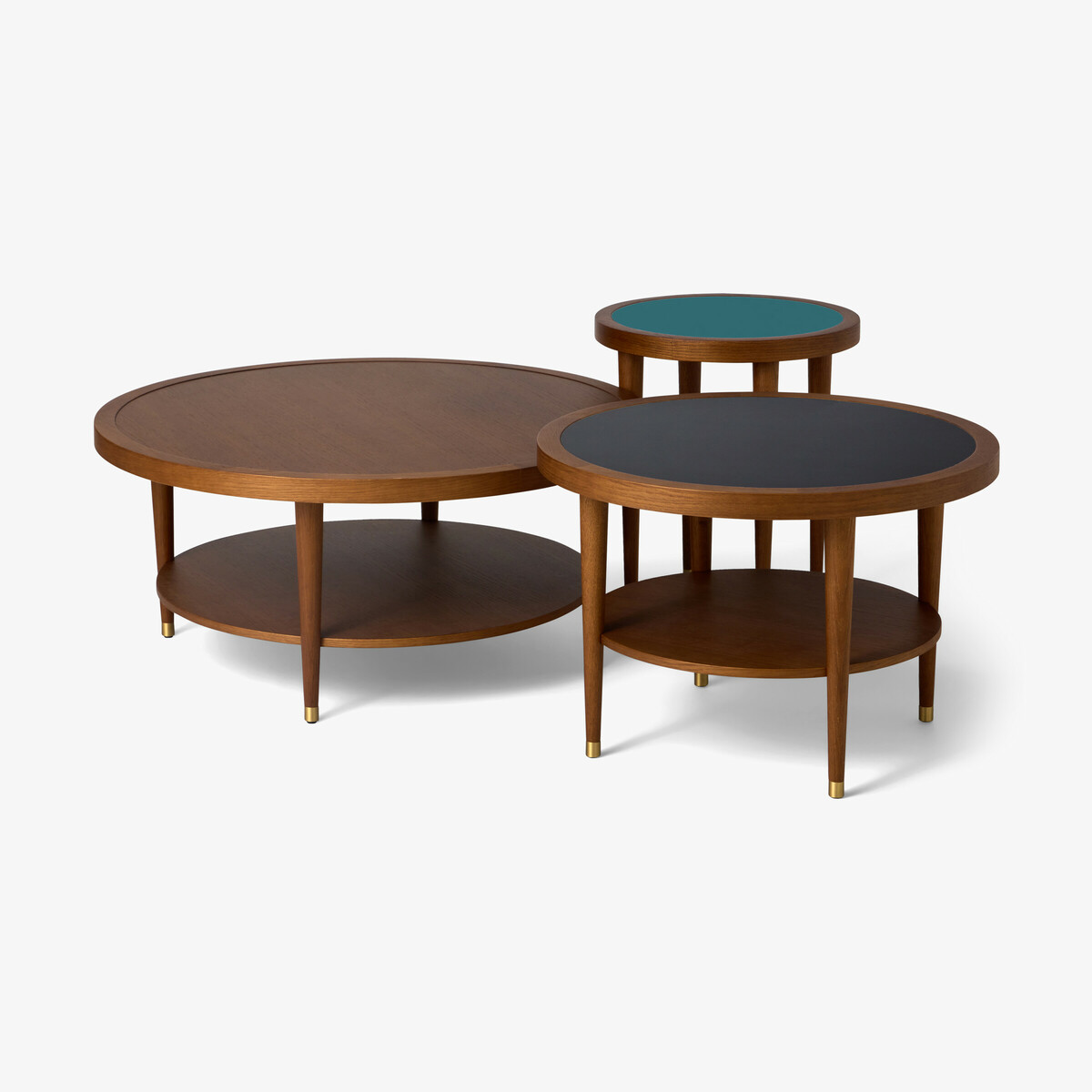 Round Coffee Table Puzzle, Black - ø60 x H40 cm - Oak - image 2