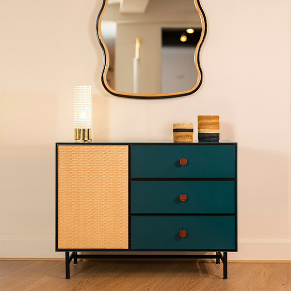 Chest of Drawers Essence, Green / Black - L100 x W45 x H75 cm - Lacquered wood - image 2
