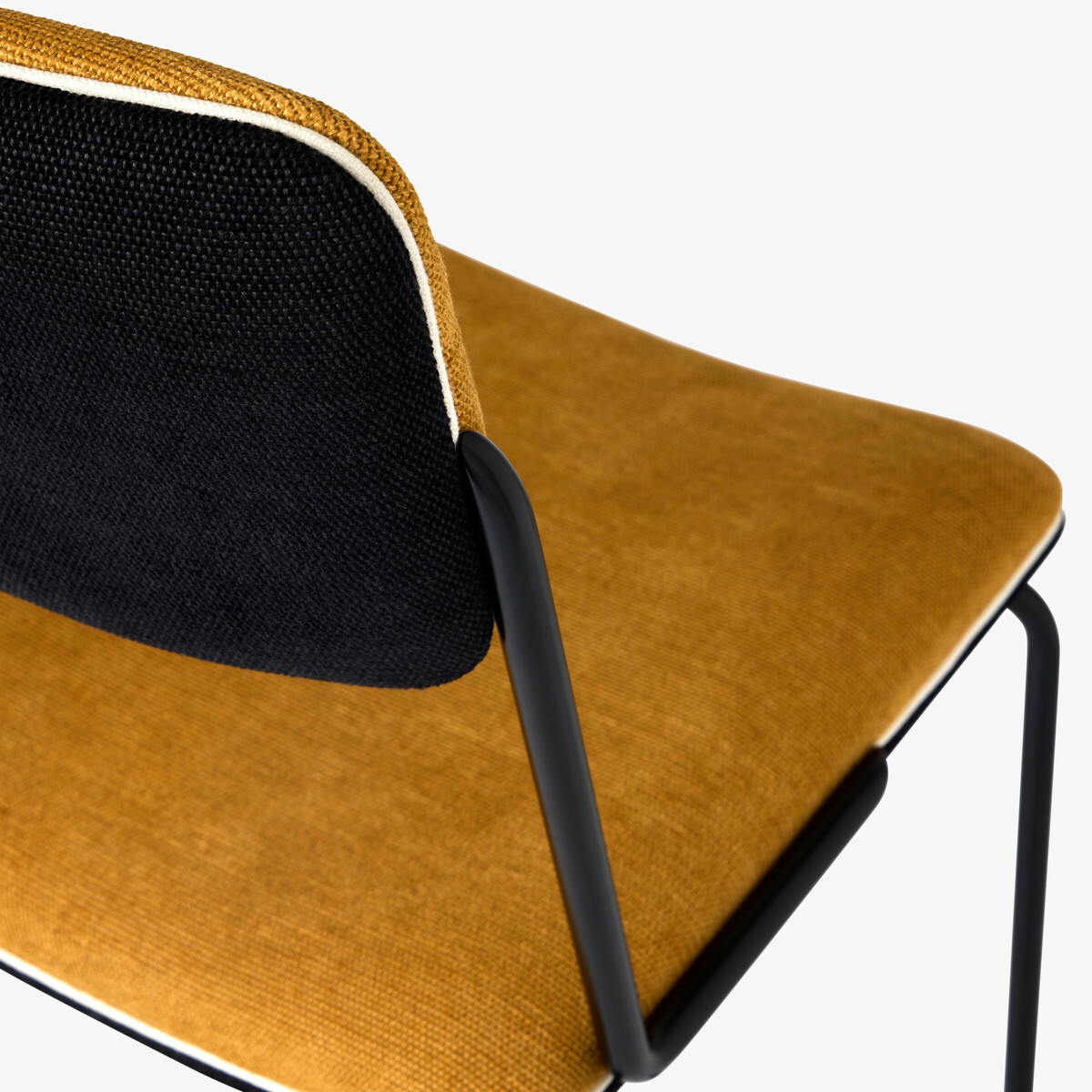 Chair Double Jeu, Ochre / Black - H85 x W51 x D43 cm - Cotton - image 2