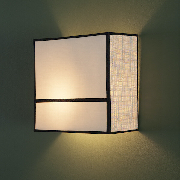 Wall Light Celeste, Ecru / Black - H25 cm - Steel / Rabane Cotton lampshade - image 2