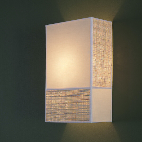 Wall Light Celeste, Ecru / White - H36 cm - Steel / Cotton Rabane shade - image 2