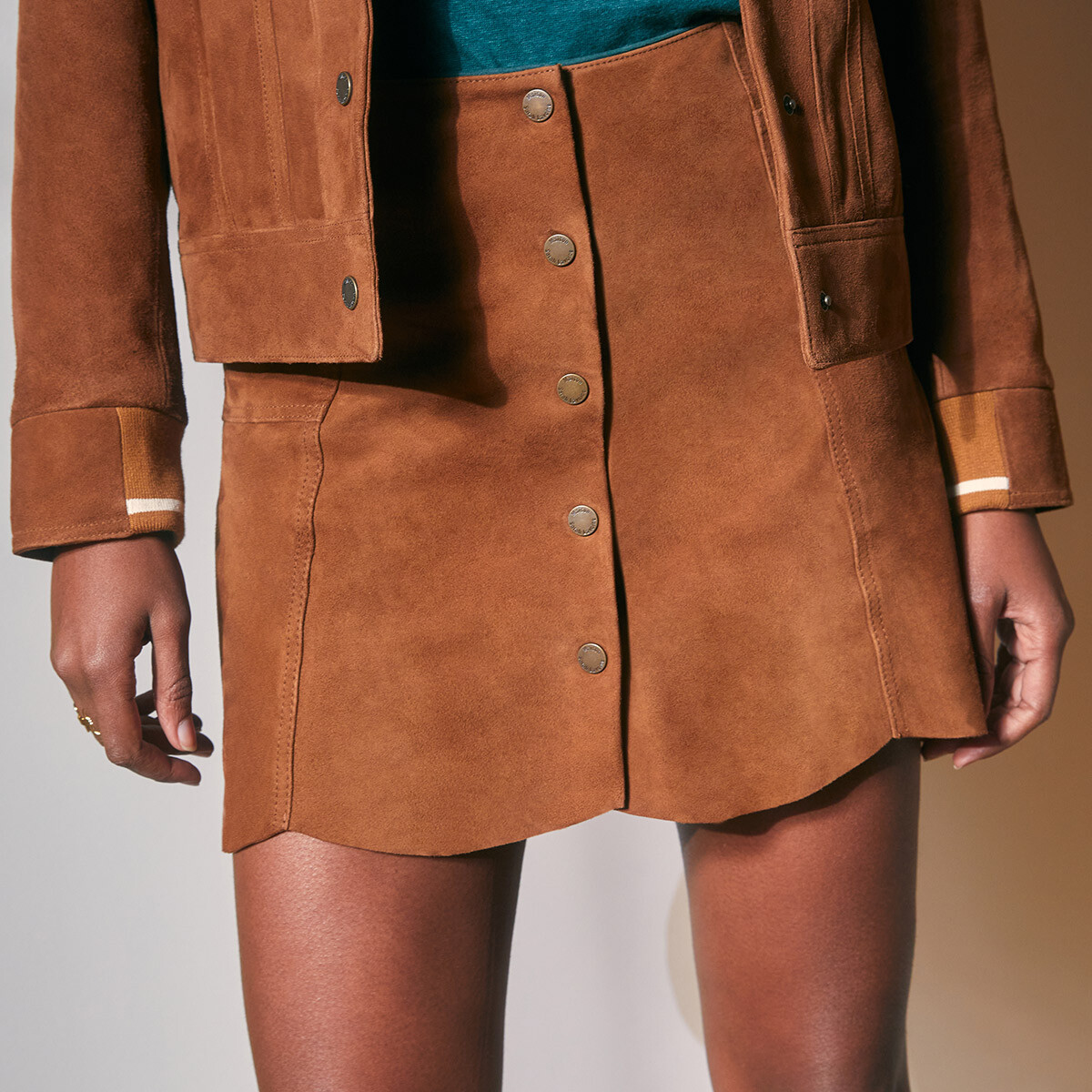 Sophia Suede Skirt, Camel - A-line cut - Suede leather - image 2