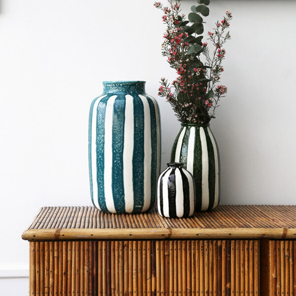 Decorative Vase Riviera, Bleu Sarah - H36 cm - Ceramic - image 2