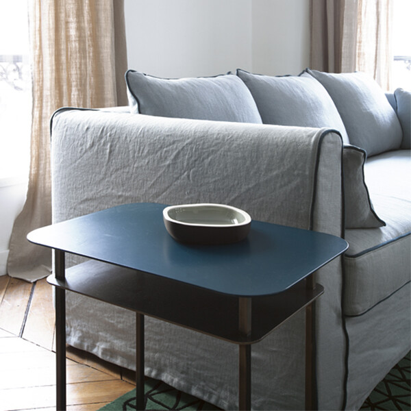Table d'appoint Kara, Bleu - L60 x l40 x H55 cm  - Acier brut - image 2