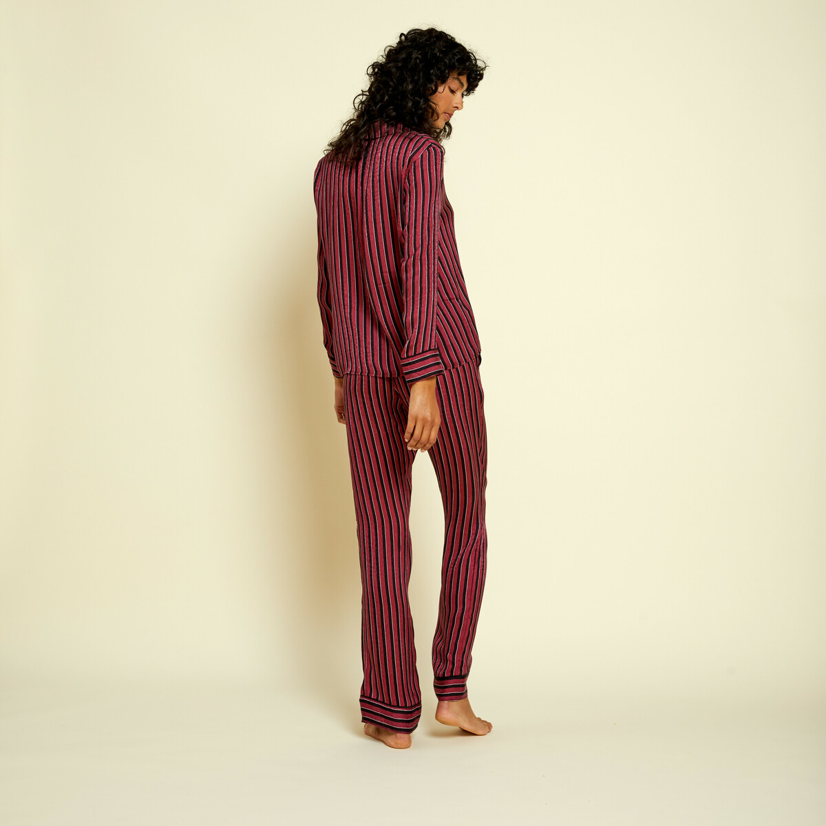 Pants Billy, Ruby Stripe - 100% Silk - image 2