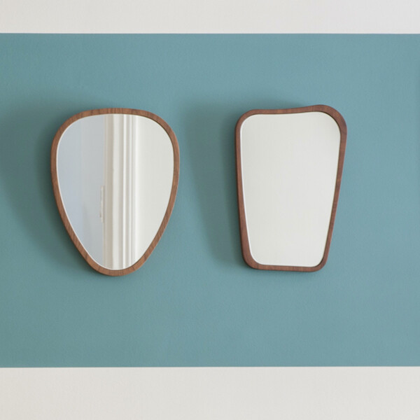 Miroir Organique, Noyer - H75 cm - Noyer huilé - image 2