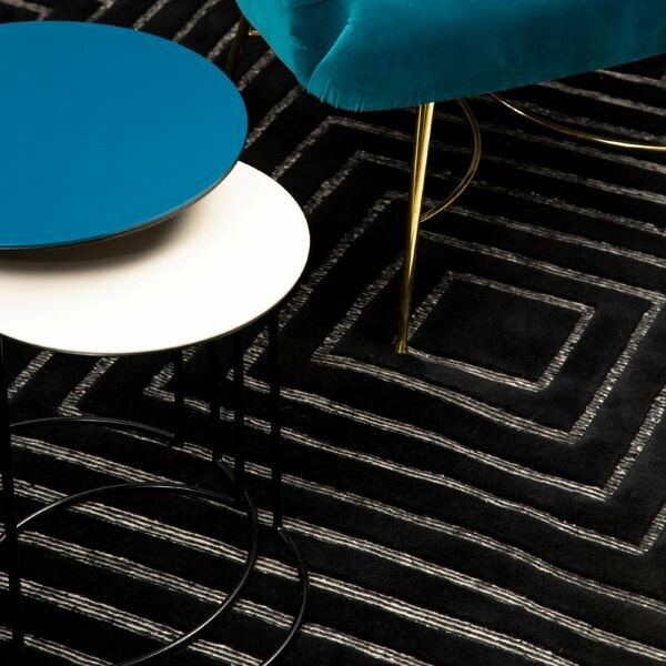 Carpet Ida, Black - 200 x 300 cm - Wool / Cotton - image 2