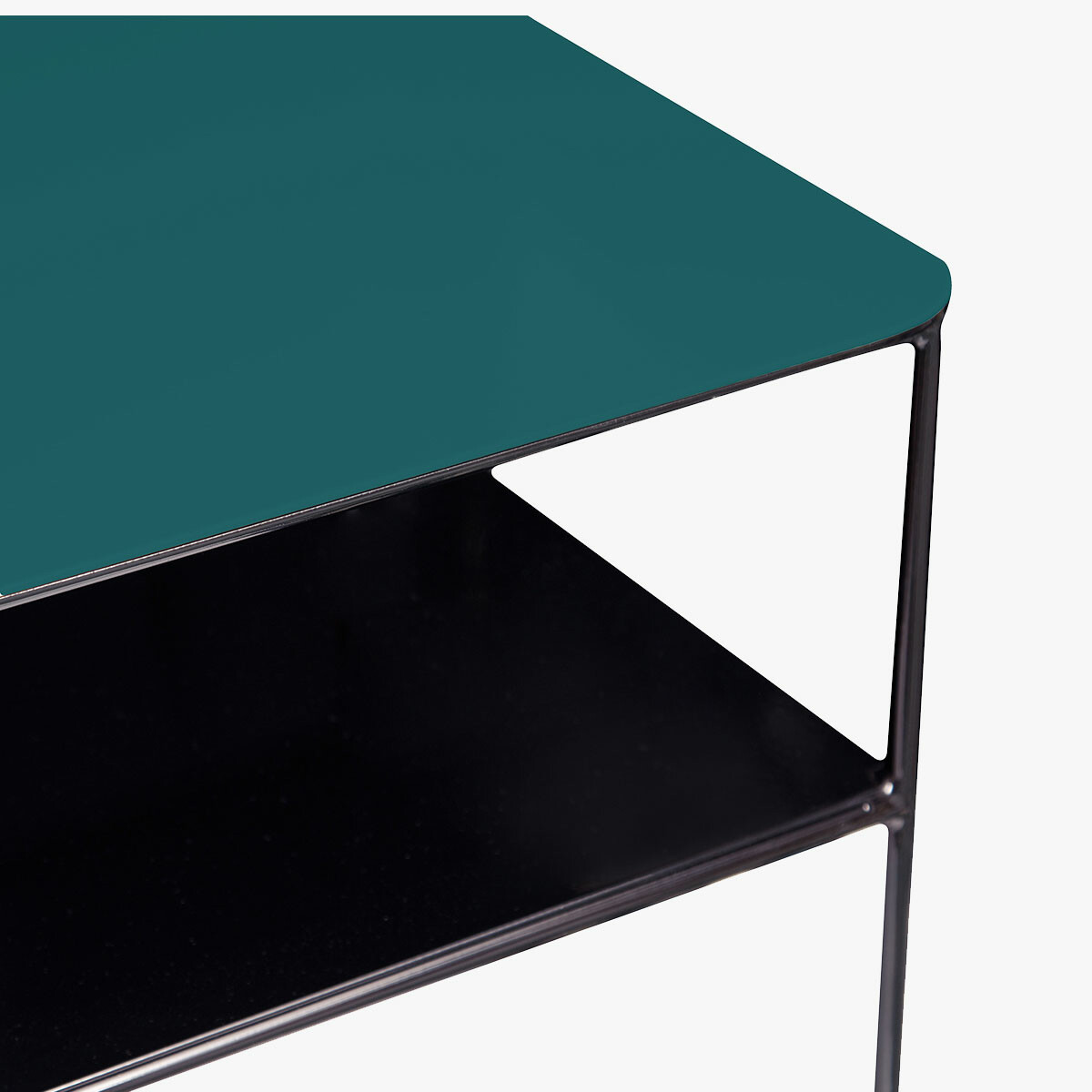 Console Table Double Jeu, Bleu Sarah / Black - L110 cm - Powder coated steel - image 2