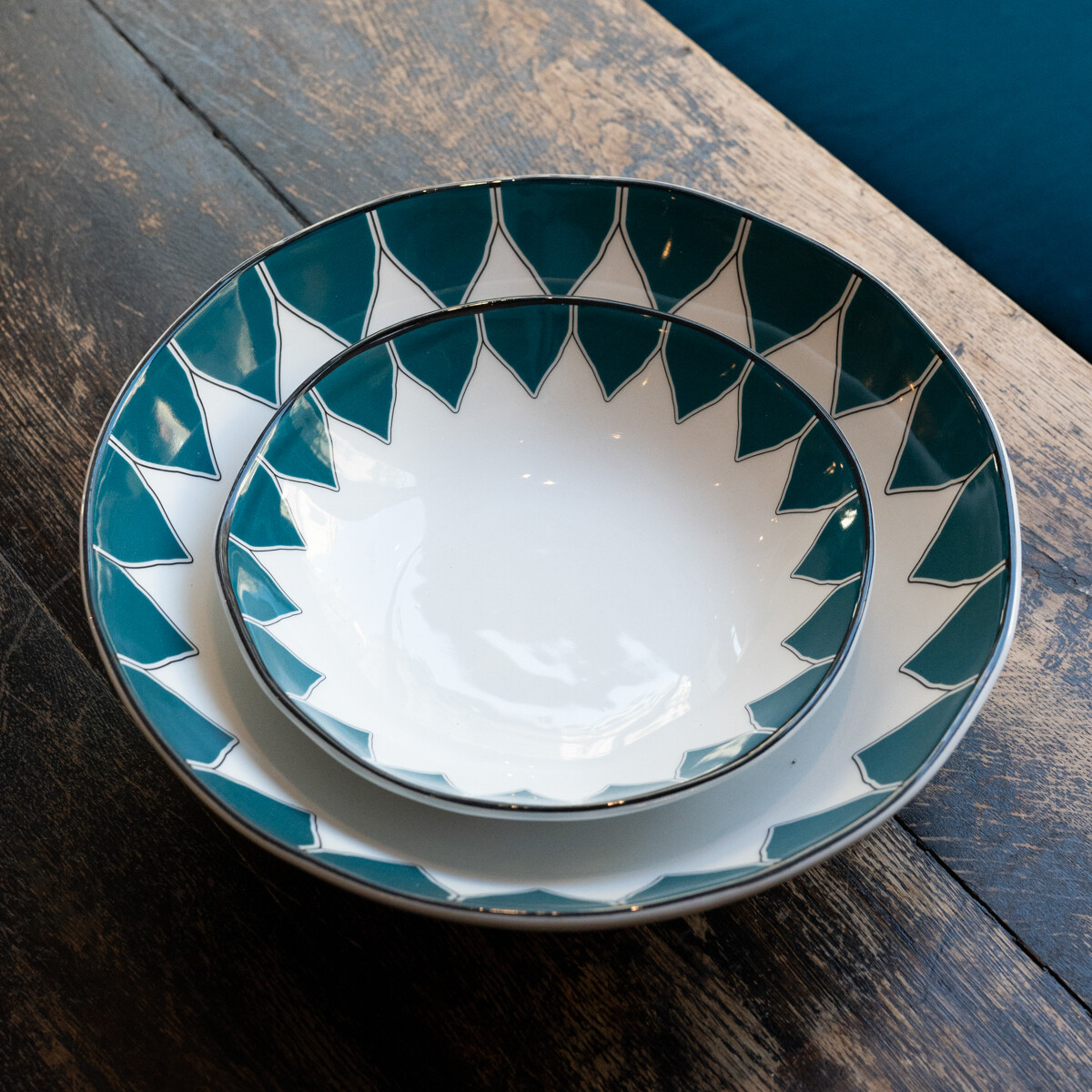 Soup Plate Daria, Bleu Sarah - ⌀23 cm - Ceramic - image 2