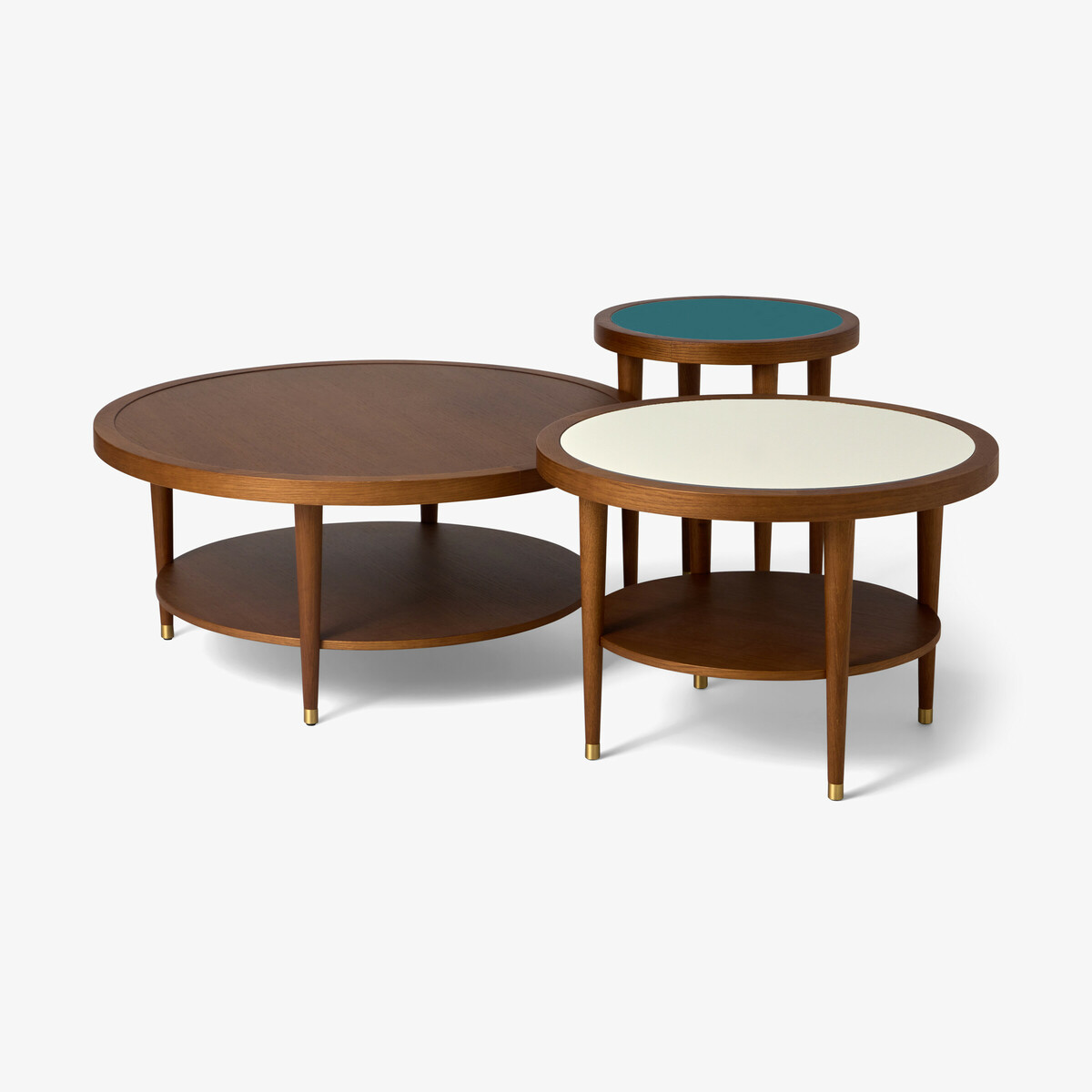 Round Coffee Table Puzzle, Oak / Black - L60 x W60 x H40 cm - Oak - image 2