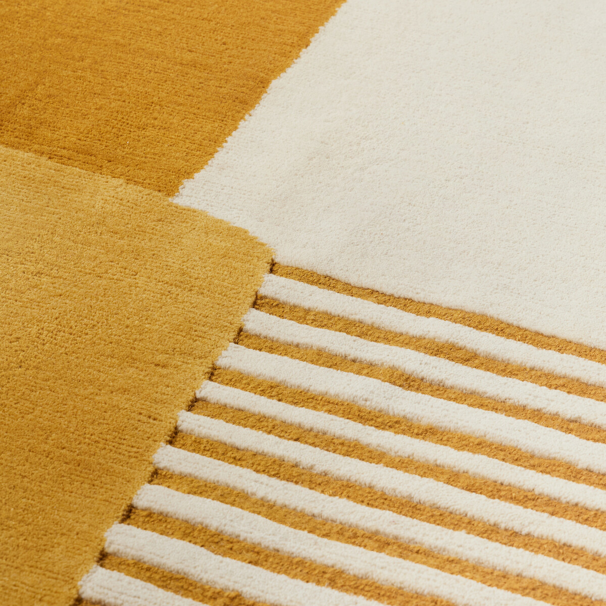 Carpet Boro, Ochre - 200 x 300 cm - Wool / Cotton - image 2