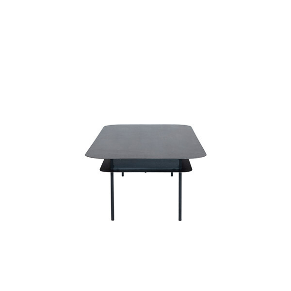 Table Basse Tokyo Rectangulaire, Noir - L150 x l70 x H40 cm - Acier ciré - image 2