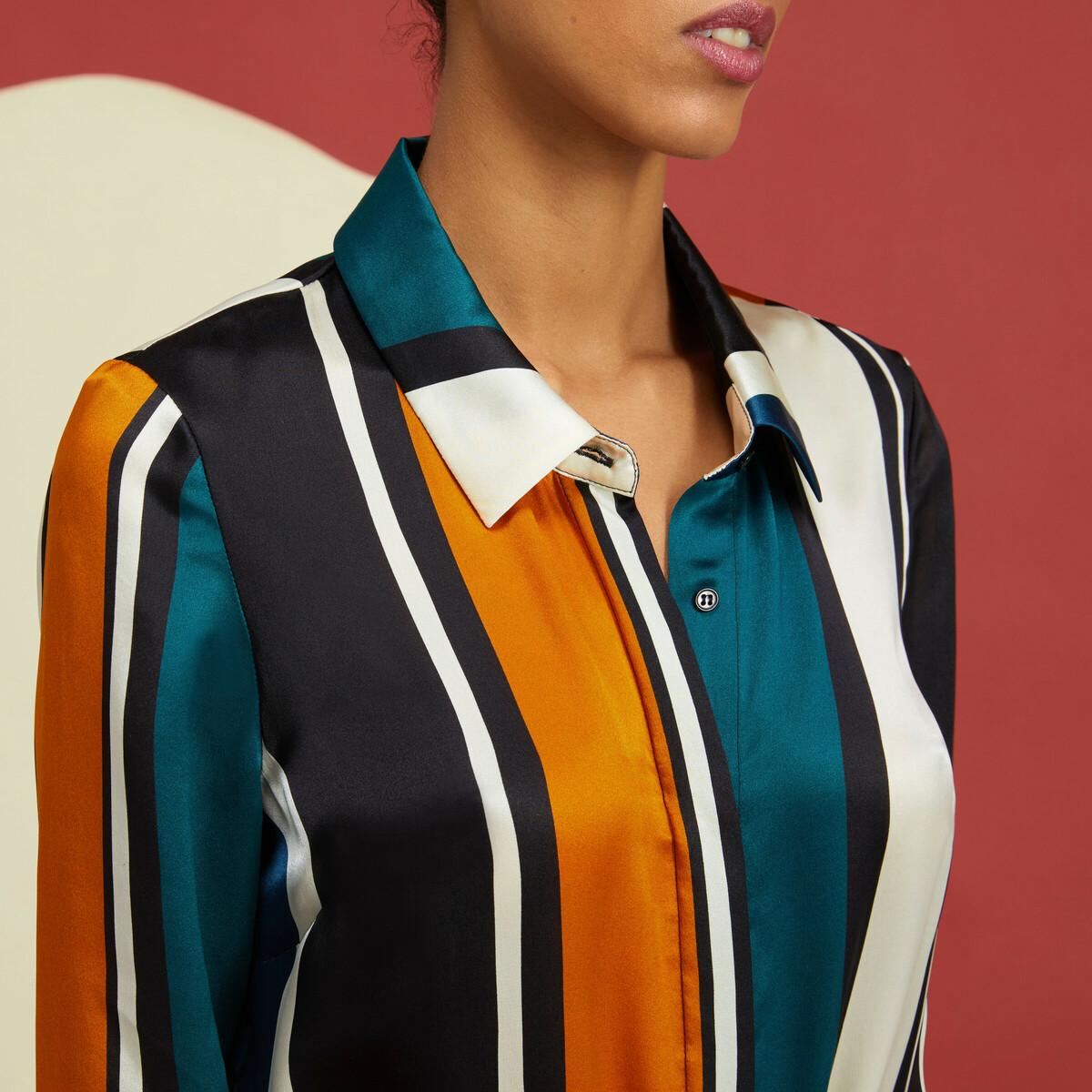 Celeste Dress, Iconic Stripe - 100% Silk - image 2