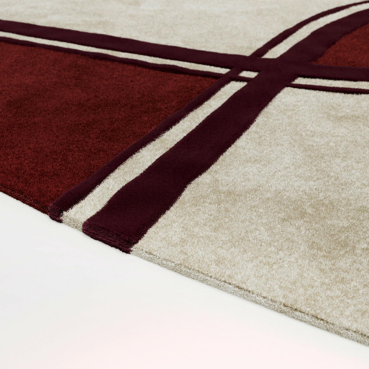 Twiggy carpet, Aubergine / Rust -L370 x H371 cm - Wool - image 2