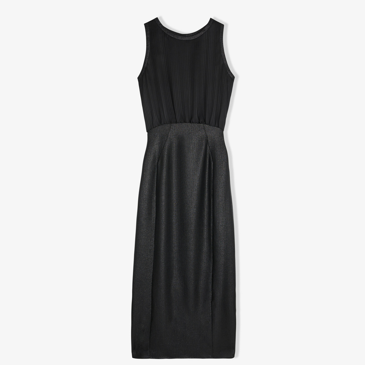 Dauphine Long Dress, Black Jacquard - Silk - image 1