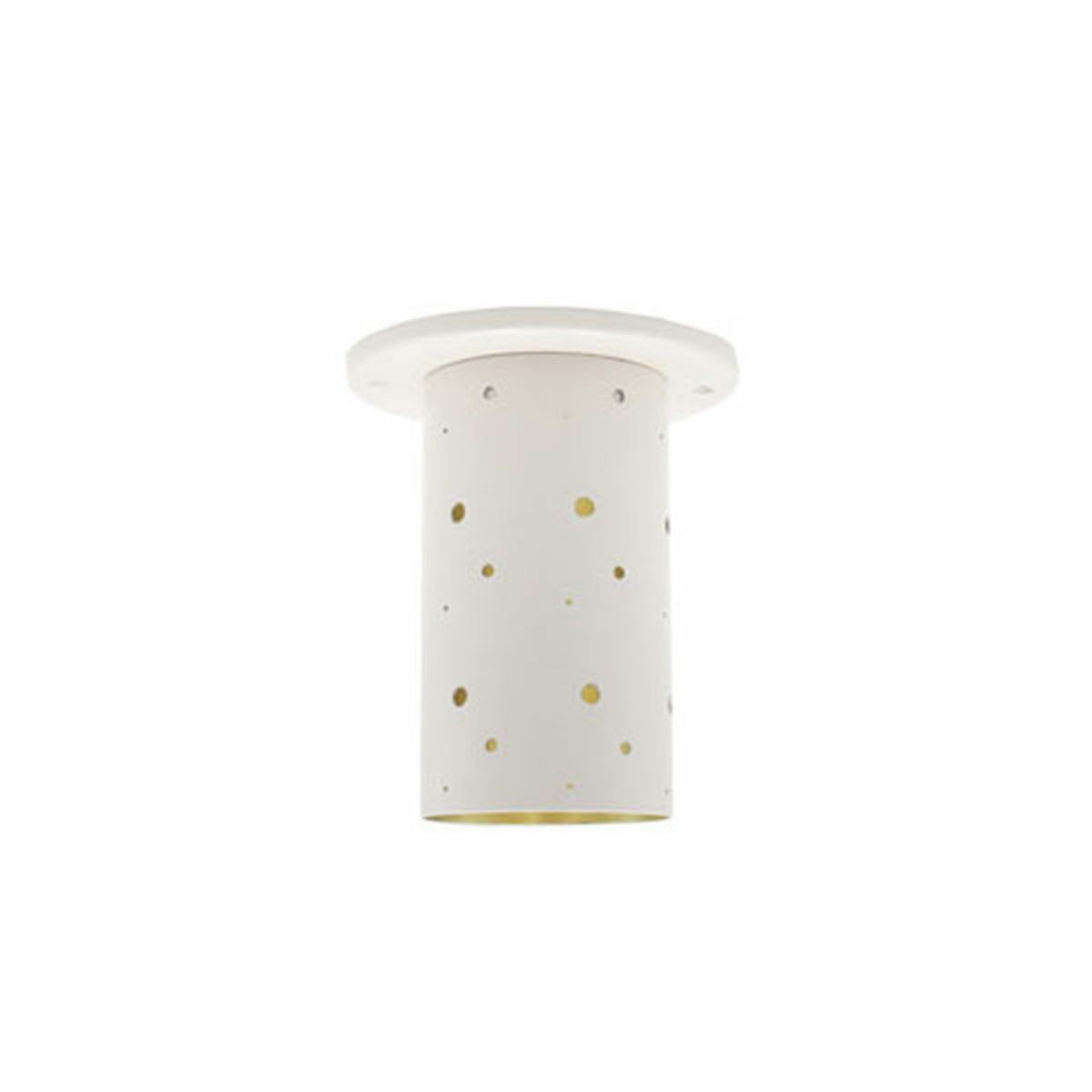 Ceiling Lamp Jean, White - H15 cm - Metal / Brass - image 1