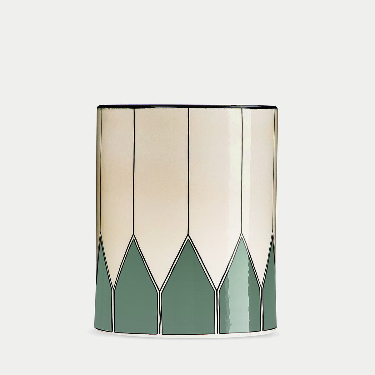 Daria vase - Medium model, Eucalyptus - H19 x ø15,5 cm - Stoneware - image 1