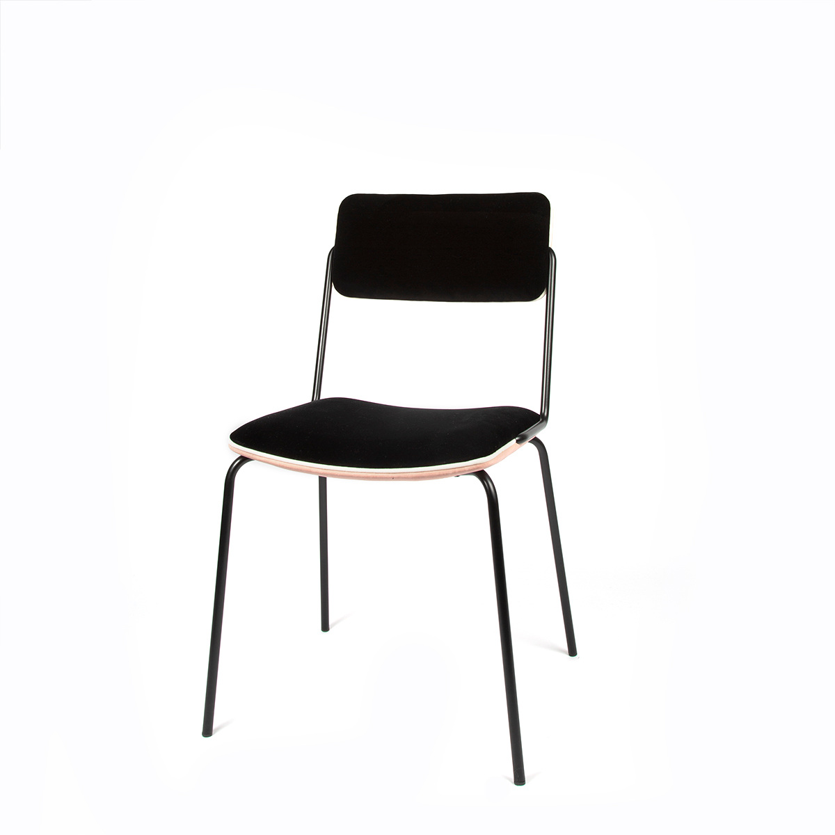 Chair Double Jeu, Pink - H85 x W51 x D43 cm - Steel / Velvet - image 3