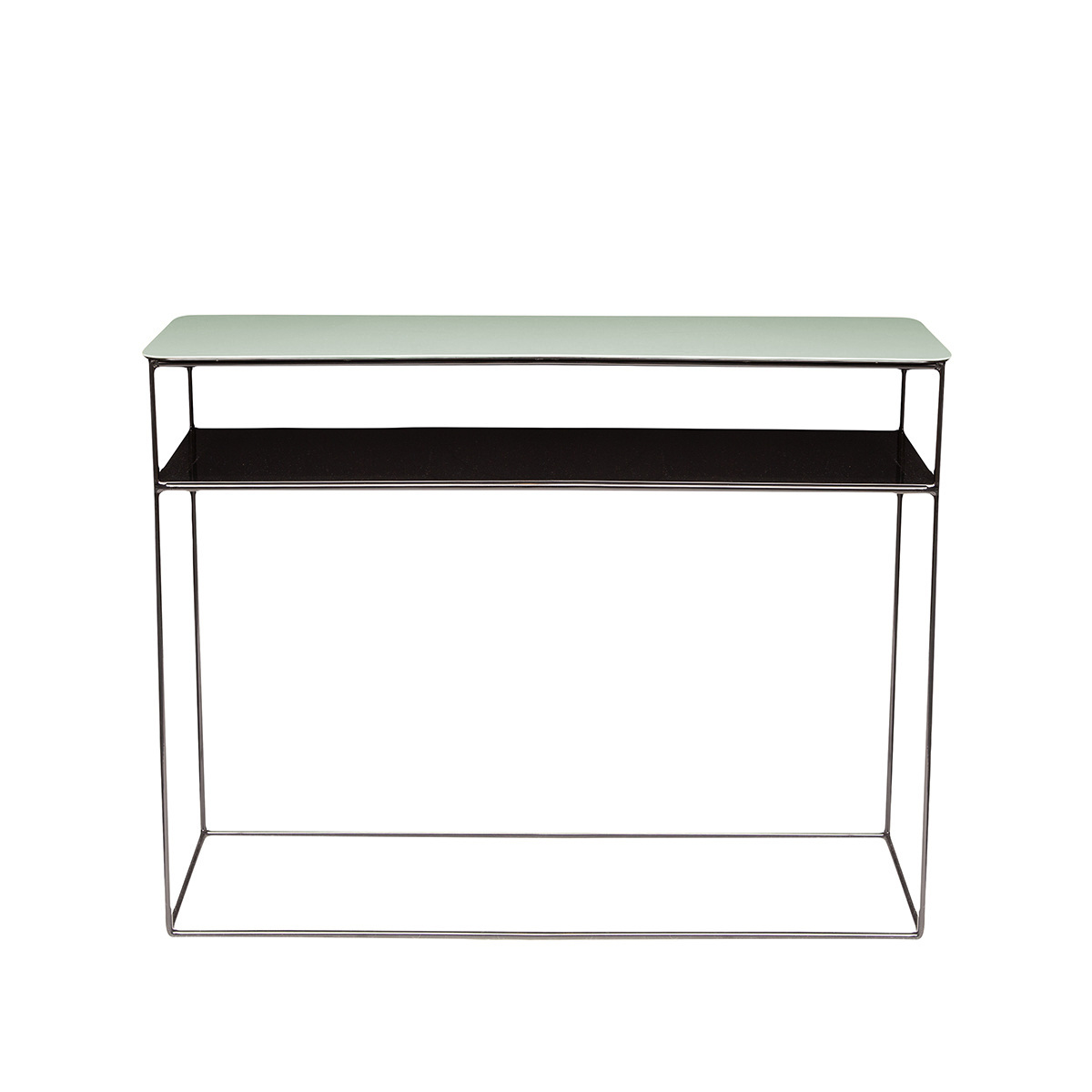 Console Table Double Jeu, Thyme / Black - W110 x D35 x H85 cm - Powder coated steel - image 1