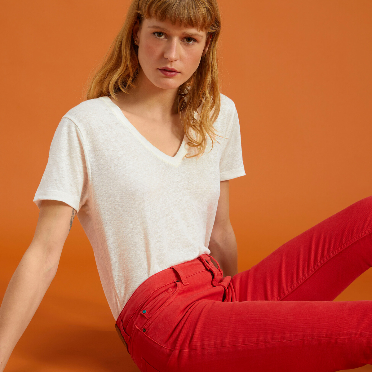Sol Cropped Jean, Lava - Flared Short Jean - Cotton - image 3