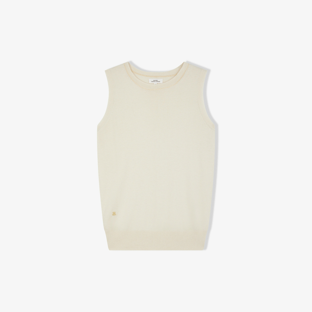 Villette jumper, White - Sleeveless - Silk and cashmere - image 1