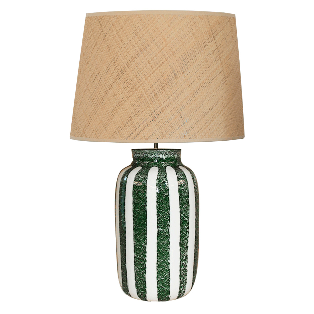 Lamp Palmaria, Green - H59 cm - Ceramic / Rabane lampshade - image 1