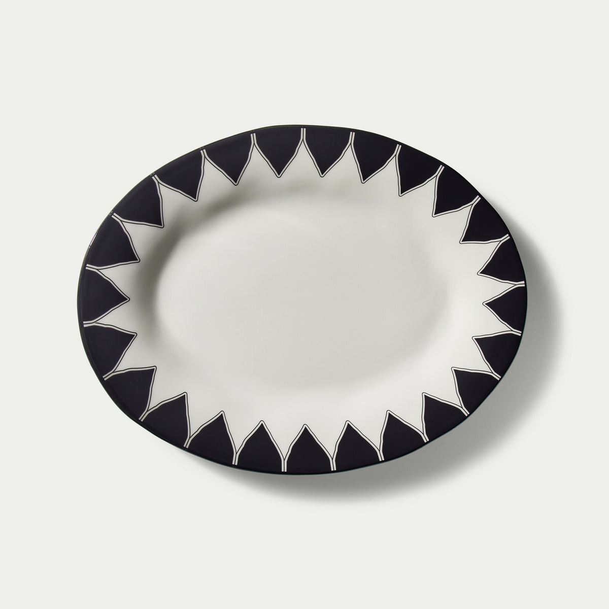 Plat Ovale Daria, Noir - L45 cm - Céramique - image 1