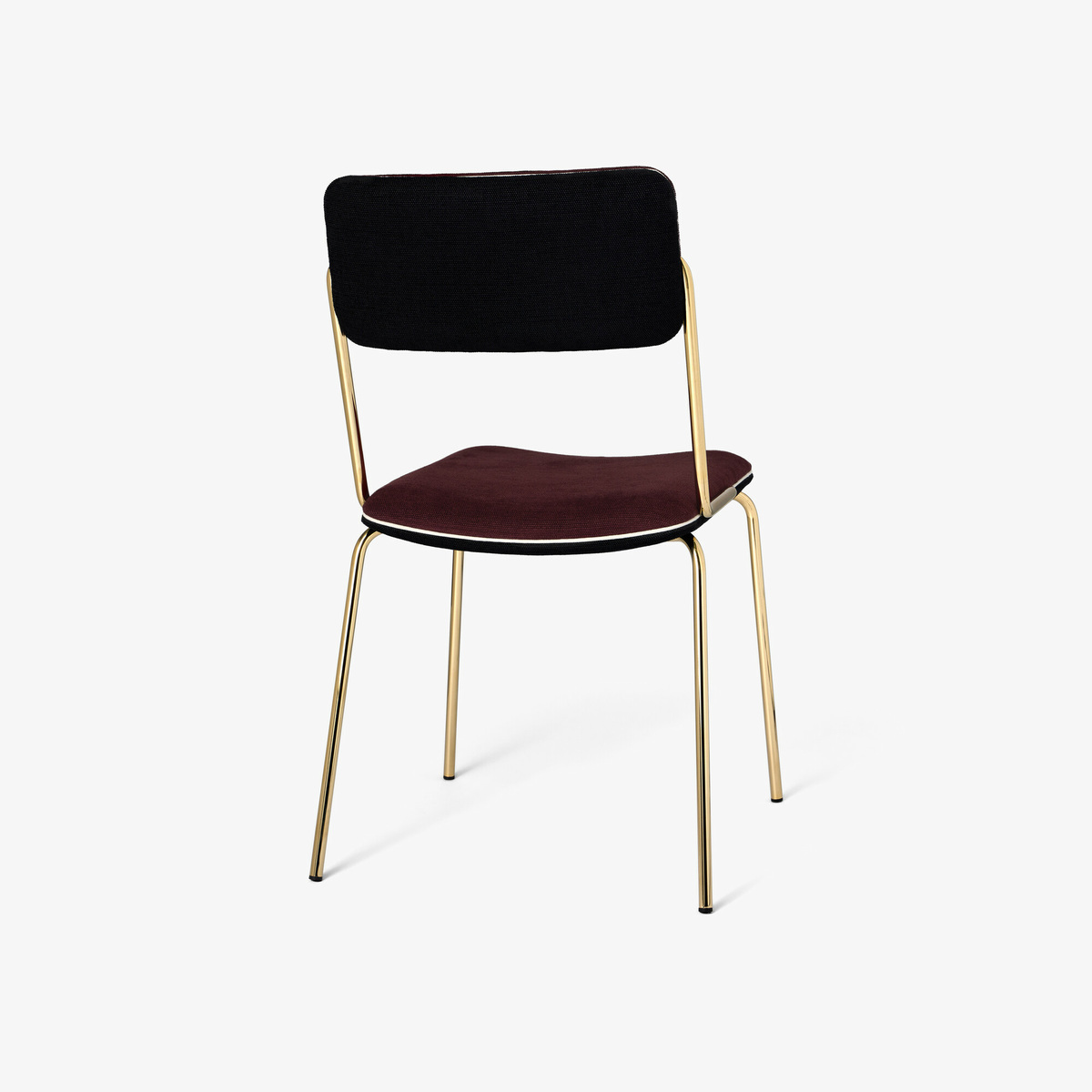 Chair Double Jeu, Blackcurrant / Gold - H85 x W51 x D43 cm - Cotton - image 4