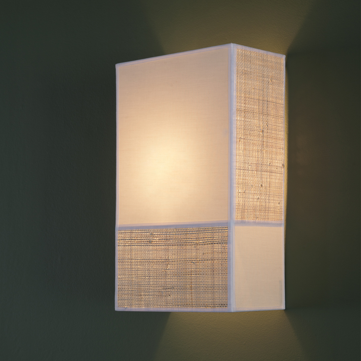 Wall Light Celeste, Ecru / White - H36 cm - Steel / Cotton Rabane shade - image 2