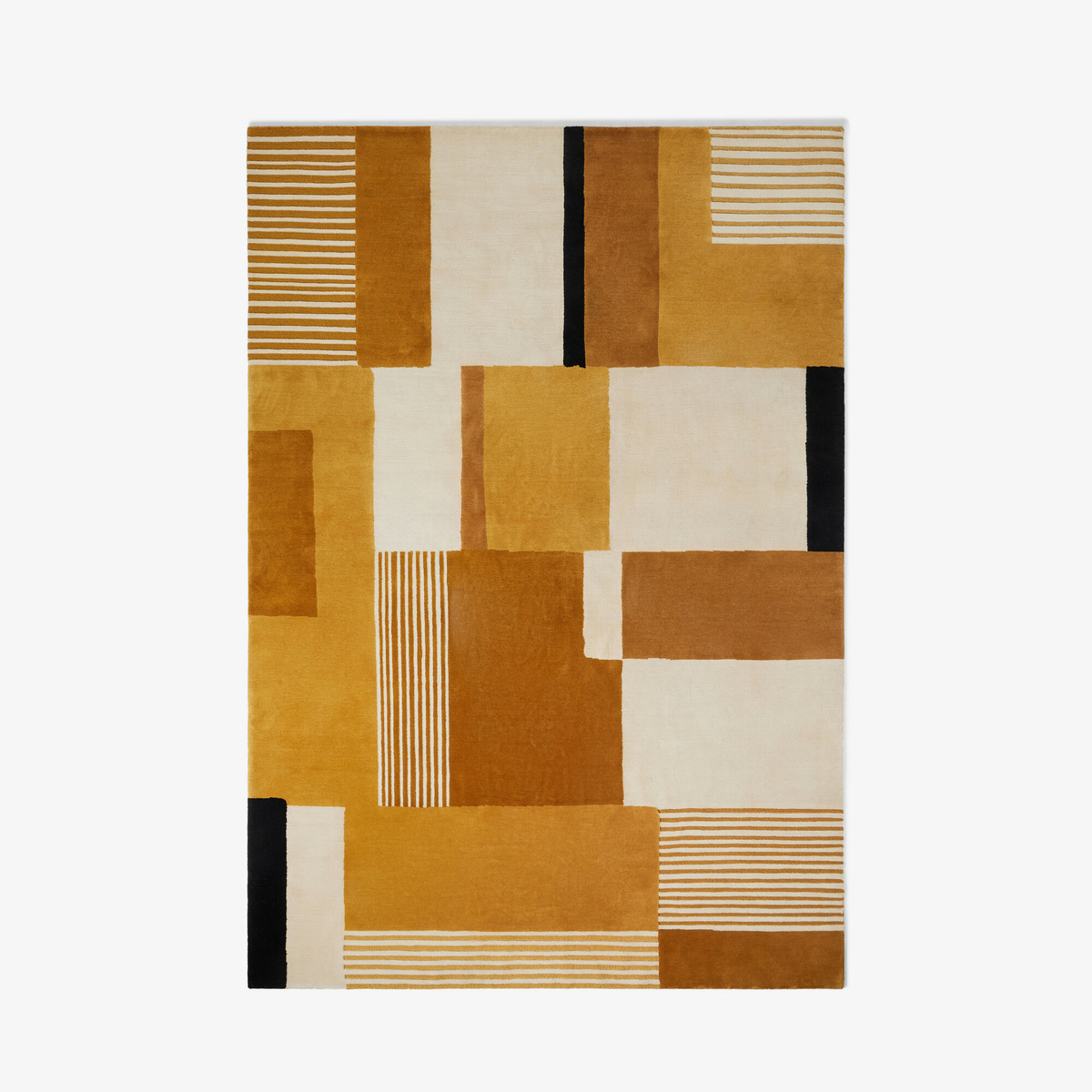 Carpet Boro, Ochre - 200 x 300 cm - Wool / Cotton - image 1