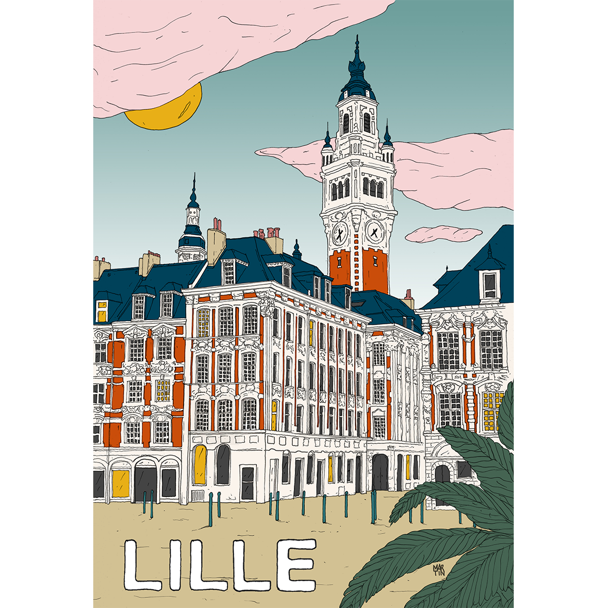 Affiche Lille, Papier demi-mat - L40 x l30 cm - image 1