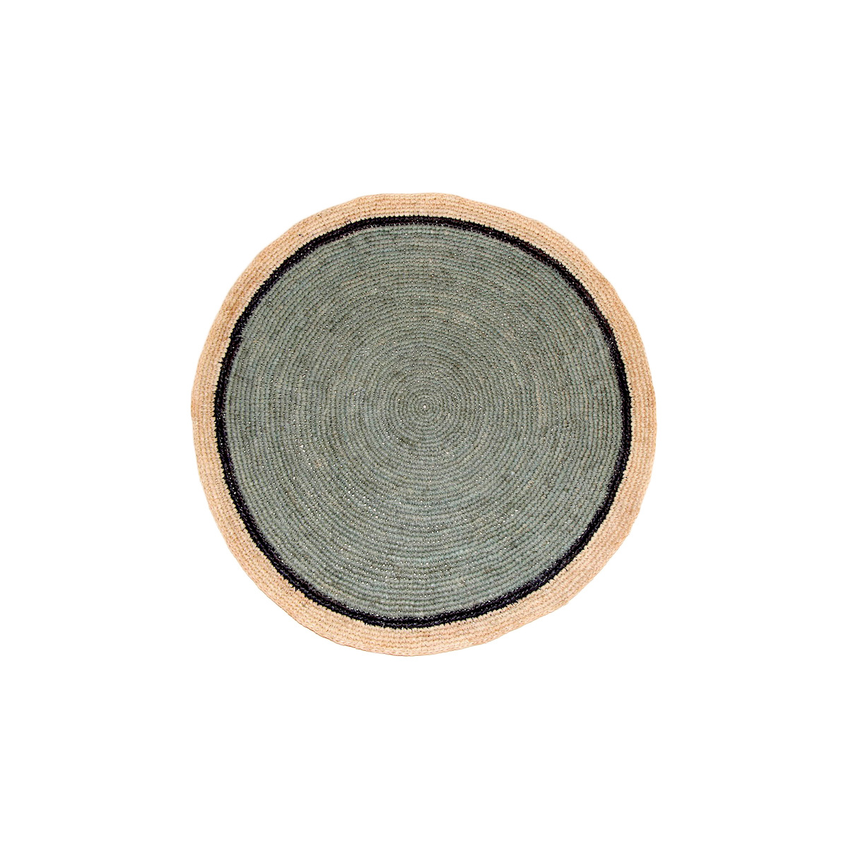 Placemat Globe, Celadon / Natural - ⌀38 cm - rafia - image 1