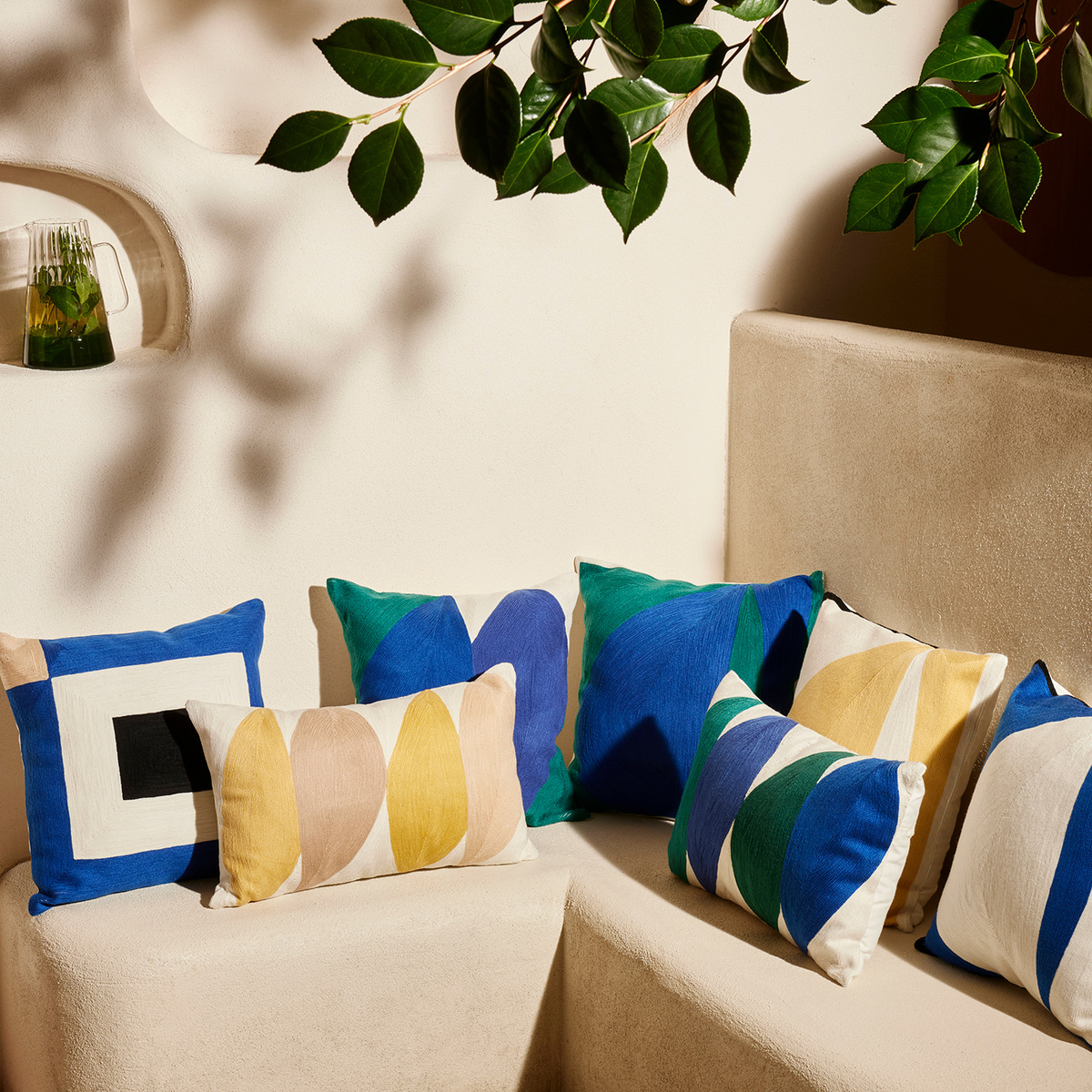 Cushion Infinity, Indigo Blue - 55 x 40 cm - Cotton - image 2