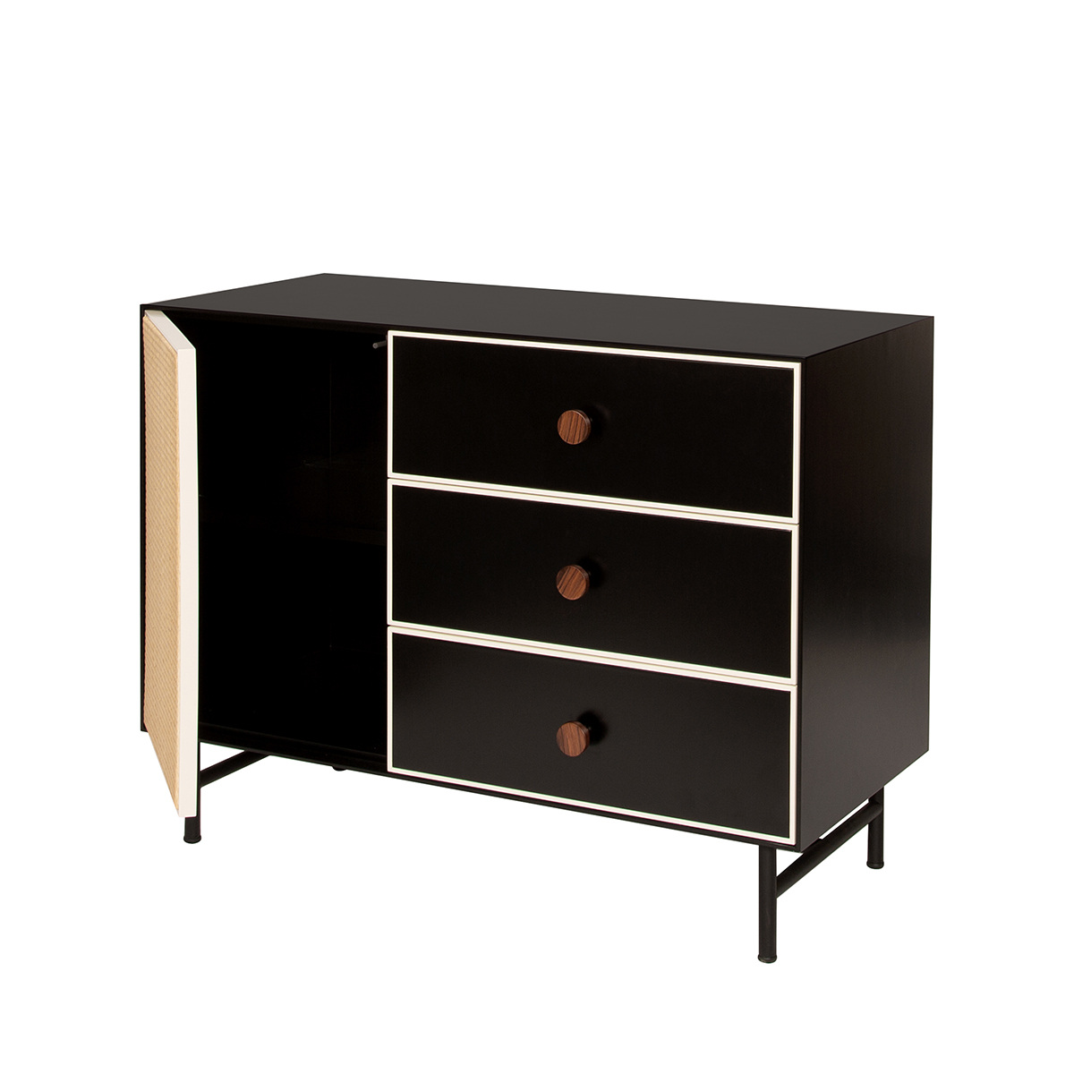 Chest of Drawers Essence, Green / Black - L100 x W45 x H75 cm - Lacquered wood - image 10