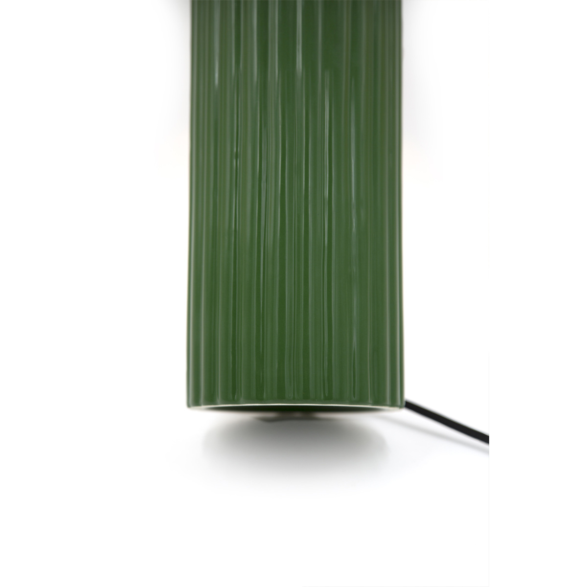 Lampe à poser Portofino, Vert - H46 cm - Céramique / Abat-jour Rabane - image 3