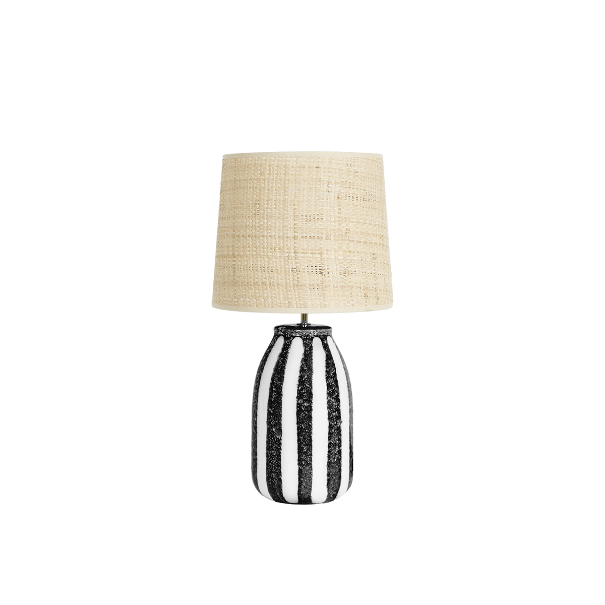 Lampe Palmaria, Noir - H46 cm - Céramique / Abat-jour Coton - image 1