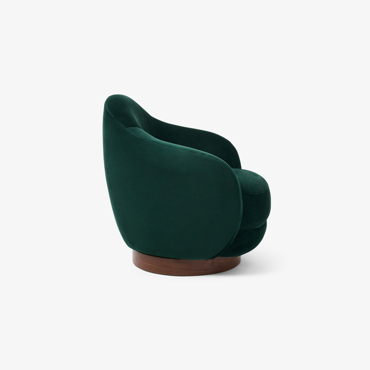 Armchair Bozzolo, Green - H72 x W75 x D71 cm - Walnut / Velvet Polyester - image 3