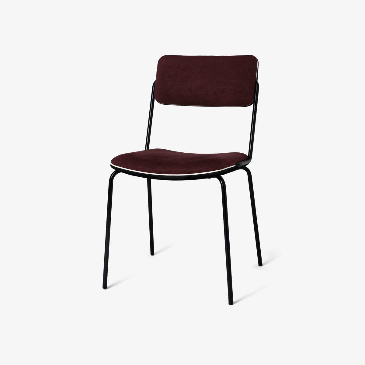 Chair Double Jeu, Blackcurrant / Black - H85 x W51 x D43 cm - Cotton - image 1