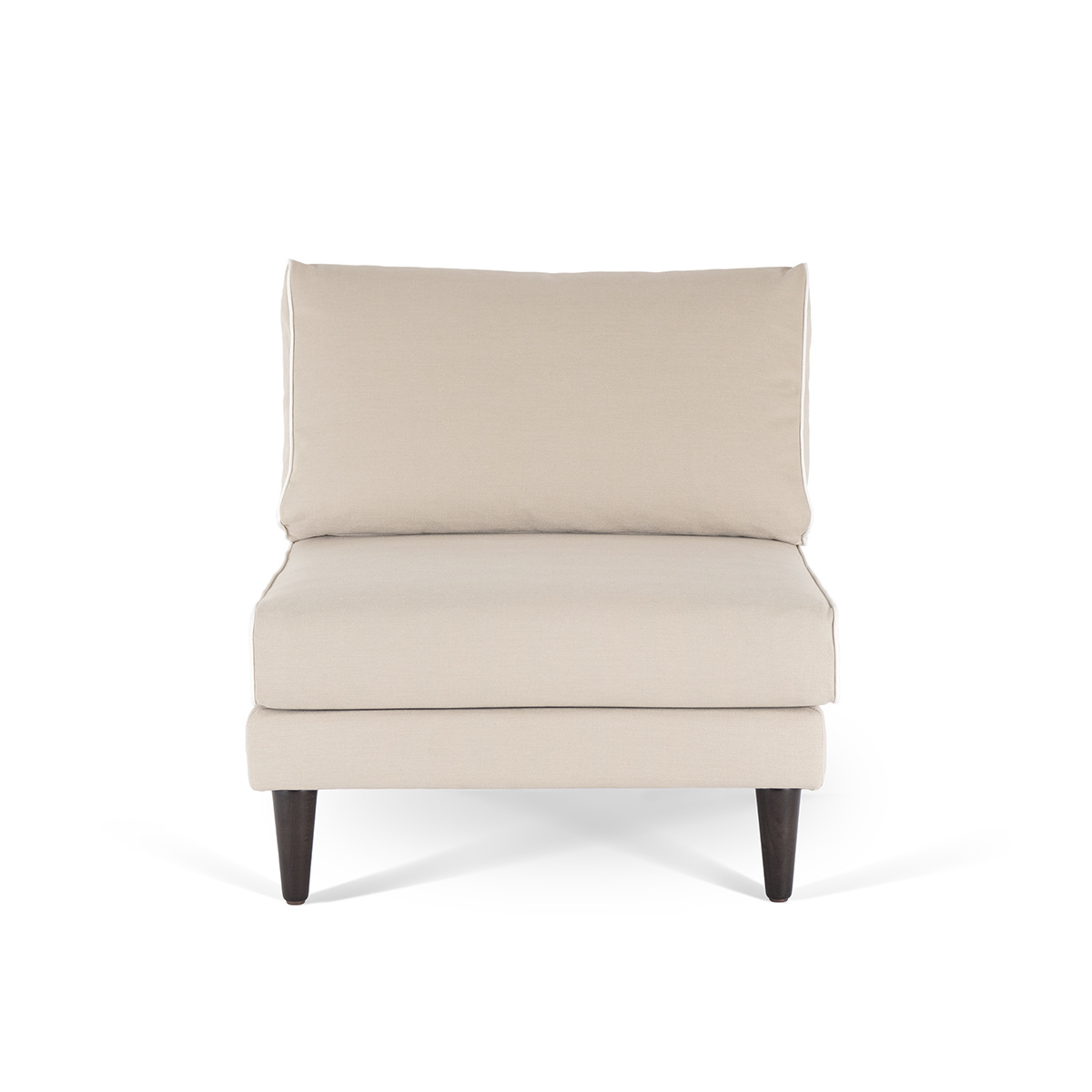 Flip Chair Noa, Beige / White - H80 x W80 x D75 cm - Cotton / Wood - image 2