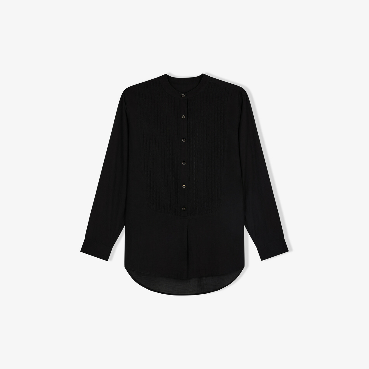 Ellea bib blouse, Black - Lightweight cotton voile - image 1