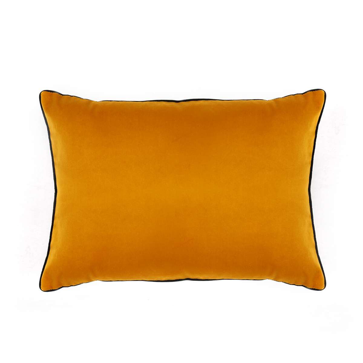 Cushion Double Jeu, Ochre / Jasmine - 55 x 40 cm - Cotton velvet - image 1