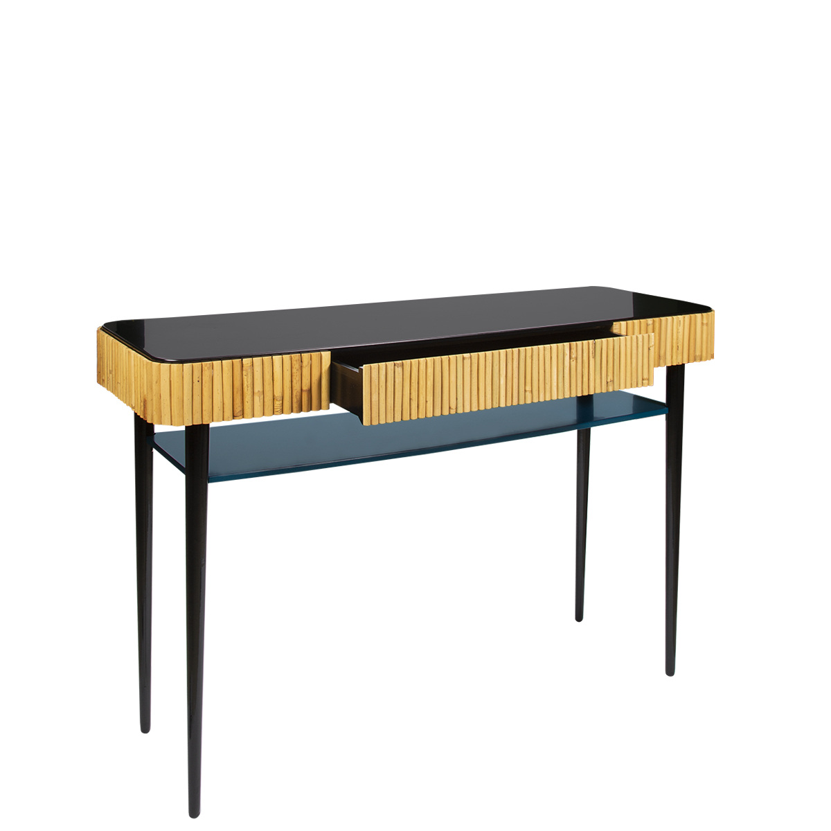 Console Table Riviera, Green - L120 cm - Rattan / Lacquered wood - image 6