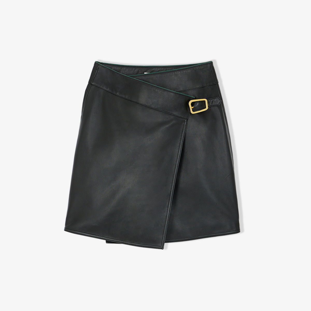 Bastille Skirt, Black - Lined leather - image 1